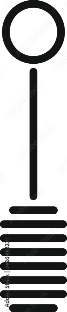 Simple black and white vector icon of a honey dipper stick, perfect for representing honey and beekeeping Simple black and white vector icon of a honey dipper stick, perfect for representing honey and beekeeping