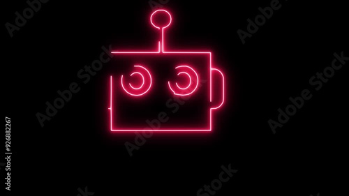 bot animation with black color background,Robot icon. Bot sign design. Chatbot symbol concept. photo