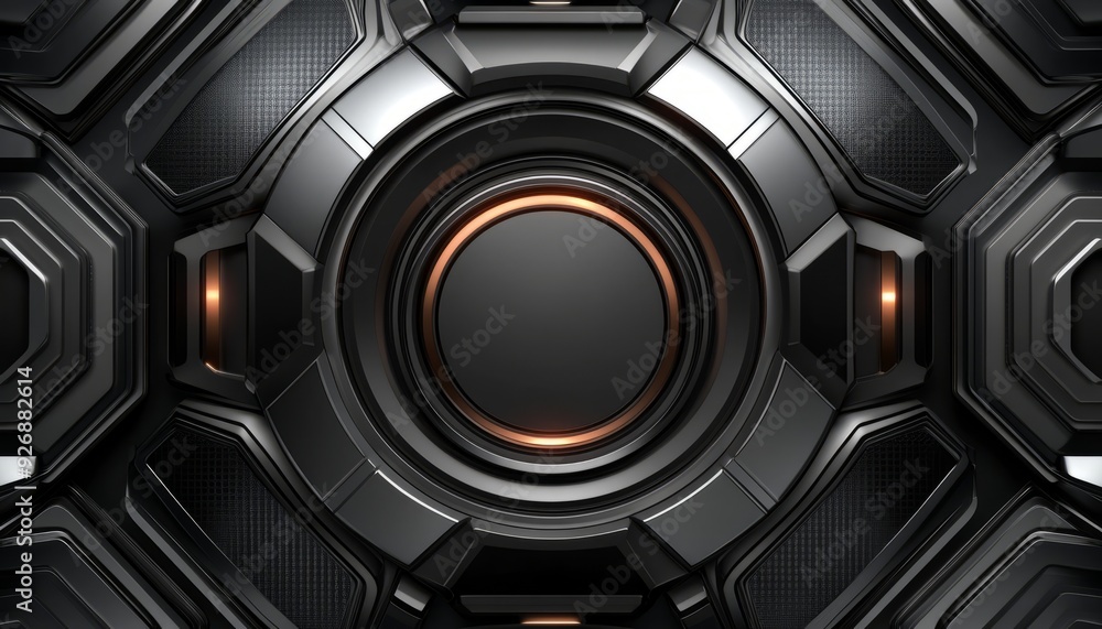 Abstract Futuristic Design with Circular and Hexagon Elements Abstract Futuristic Design with Circular and Hexagon Elements