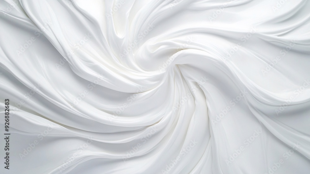 A swirling pattern of white fabric creating a smooth, elegant texture. A swirling pattern of white fabric creating a smooth, elegant texture.