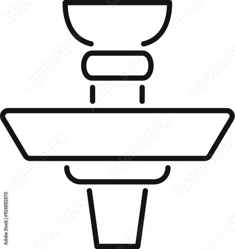 Line art icon of a hookah used for smoking flavored tobacco, often found in lounges and cafes