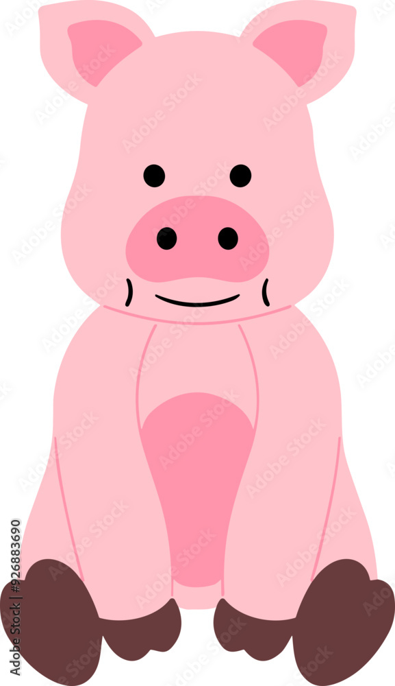 Pig Animal Sitting Pose Pig Animal Sitting Pose