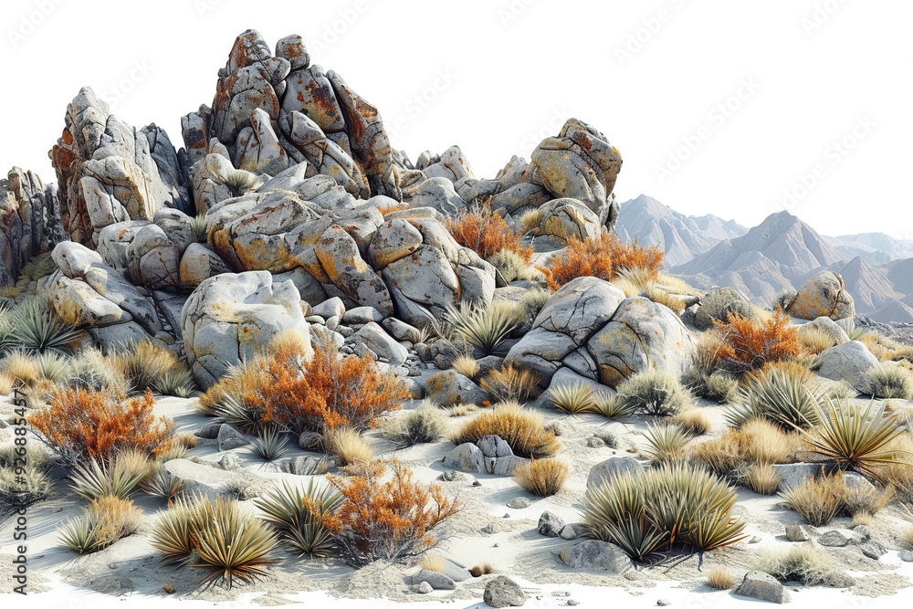 A detalied landscape of rocky desert on white background UHD wallpaper A detalied landscape of rocky desert on white background UHD wallpaper