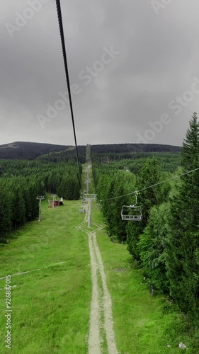 Cable car in Karpacz. Poland. Karkonosze National Park