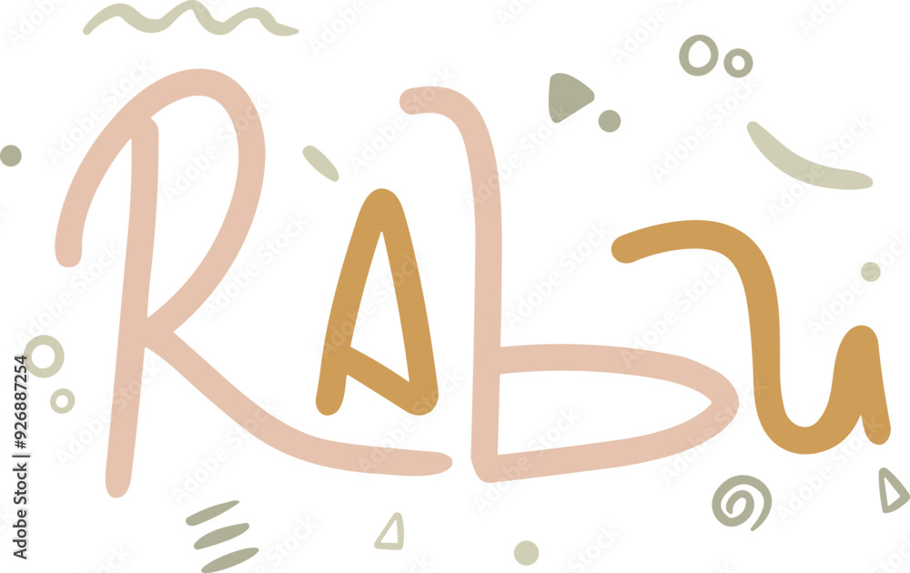 Obraz premium Rabu Doodle Letter