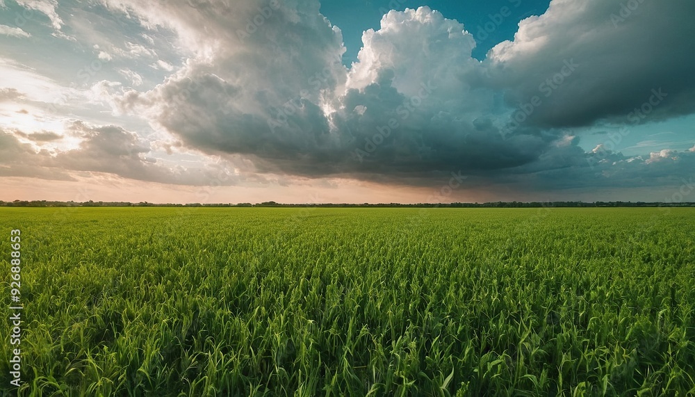 Rural landscape with field and blue sky with clouds spring seasonal natural background Panoramic view 8 Rural landscape with field and blue sky with clouds spring seasonal natural background Panoramic view 8