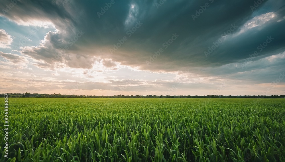 Large harvest of wheat in summer on the field landscape with blue sky and clouds Wide shot 11 Large harvest of wheat in summer on the field landscape with blue sky and clouds Wide shot 11