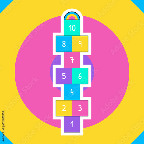 Hopscotch Kids Play Back To School Colorful Fun