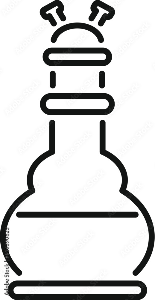 Line art icon of a hookah with two hoses, representing the social aspect of sharing shisha Line art icon of a hookah with two hoses, representing the social aspect of sharing shisha