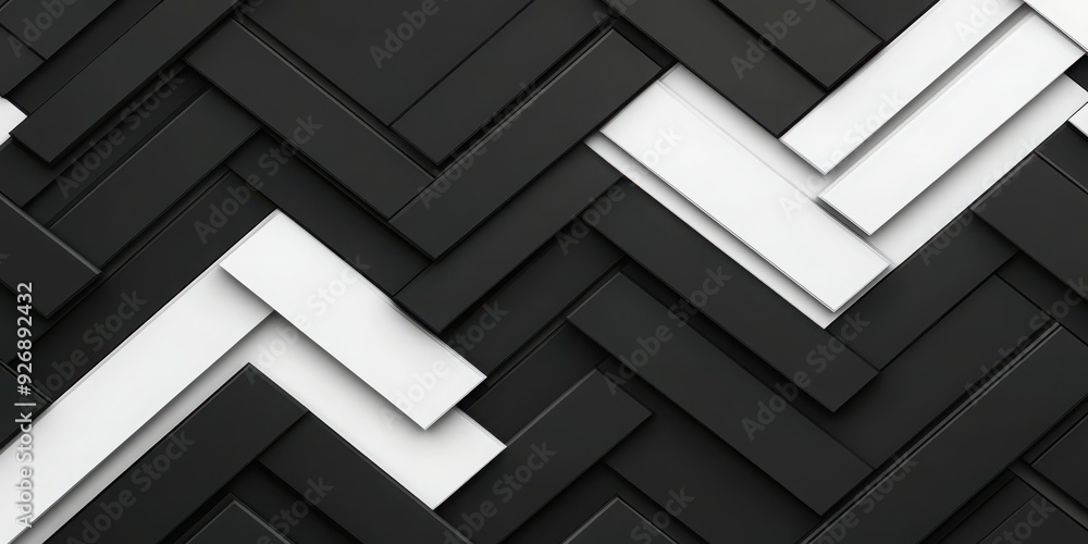Abstract pattern of black and white zigzag shapes, creating a modern and stylish visual texture for creative design projects. Abstract pattern of black and white zigzag shapes, creating a modern and stylish visual texture for creative design projects.
