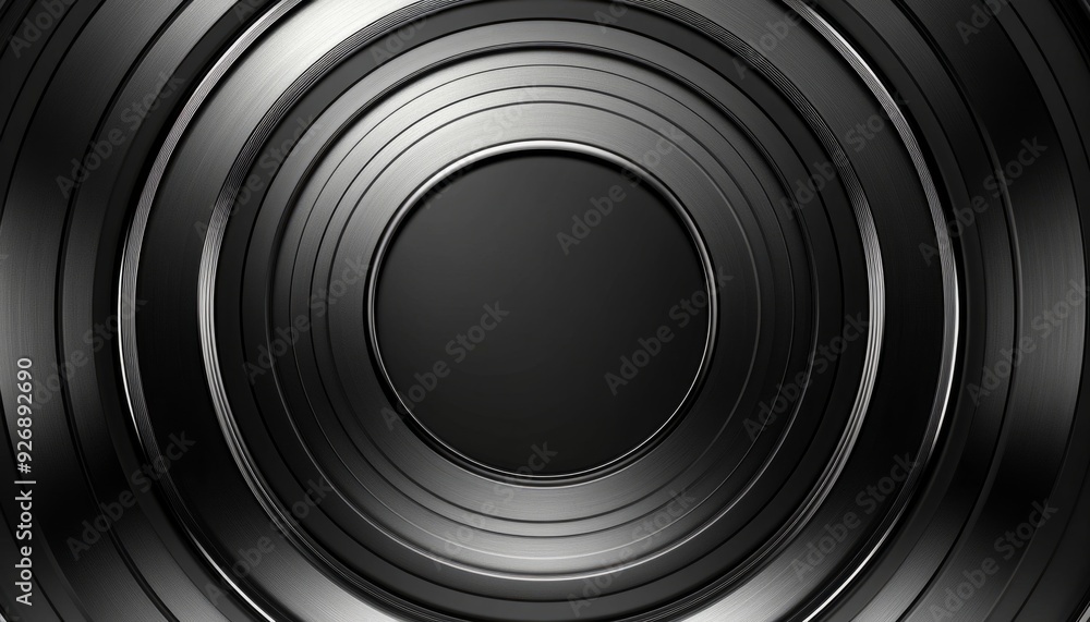 Black and Silver Concentric Circles with a Central Dark Circle Black and Silver Concentric Circles with a Central Dark Circle