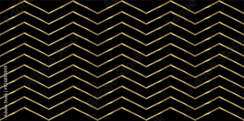 The composition of zig zag lines with gradient gold brown and black background gives an elegant and luxurious impression