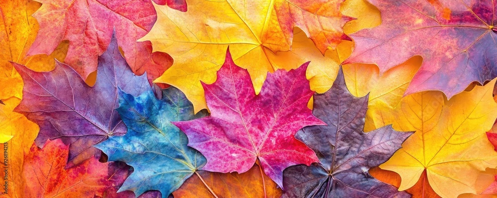 A vibrant assortment of autumn leaves showcasing rich colors including red, orange, yellow, and purple, perfect for seasonal themes. A vibrant assortment of autumn leaves showcasing rich colors including red, orange, yellow, and purple, perfect for seasonal themes.