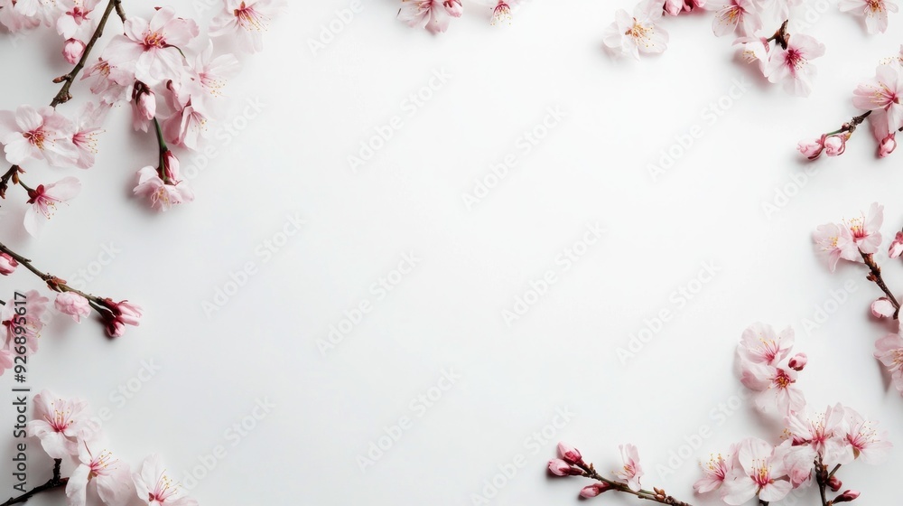 Pink Cherry Blossoms Frame Pink Cherry Blossoms Frame