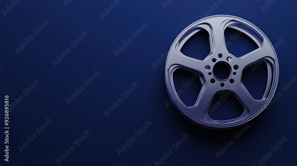 Film Reel on Blue Background Film Reel on Blue Background