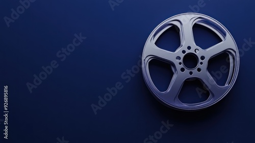 Film Reel on Blue Background