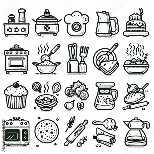 Cooking icon set vector