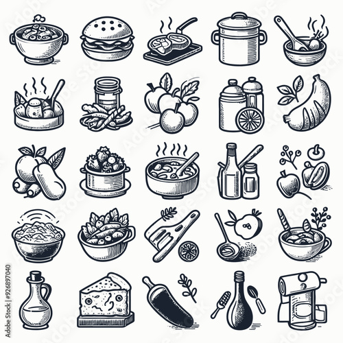 Cooking icon set vector
