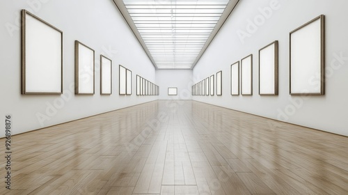 Wallpaper Mural Blank wall frame in a modern, white-walled gallery space Torontodigital.ca