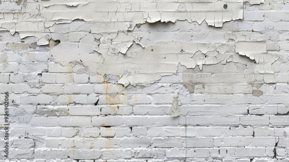A weathered white brick wall with visible signs of wear and tear, adding texture and interest. A weathered white brick wall with visible signs of wear and tear, adding texture and interest.