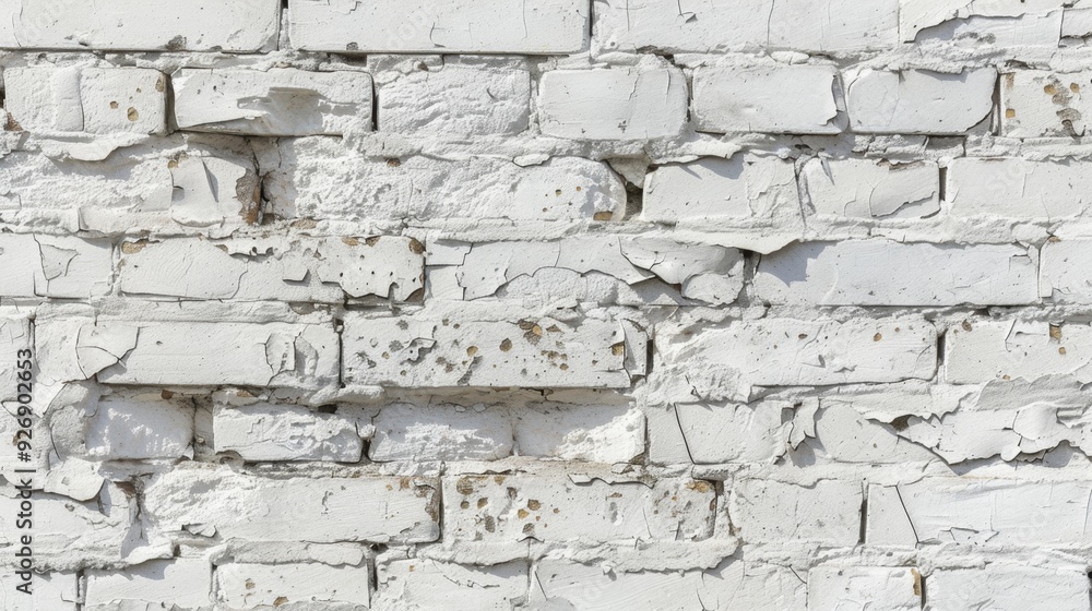 A white brick wall with uneven bricks and weathered mortar, ideal for a vintage industrial look. A white brick wall with uneven bricks and weathered mortar, ideal for a vintage industrial look.