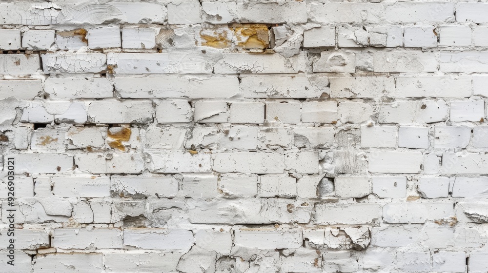 An aged white brick wall with a distressed surface, adding a touch of history and character. An aged white brick wall with a distressed surface, adding a touch of history and character.