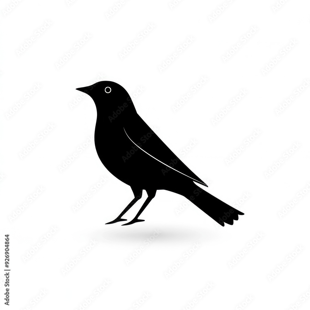 Obraz premium Bird icon silhouette black isolated white background 