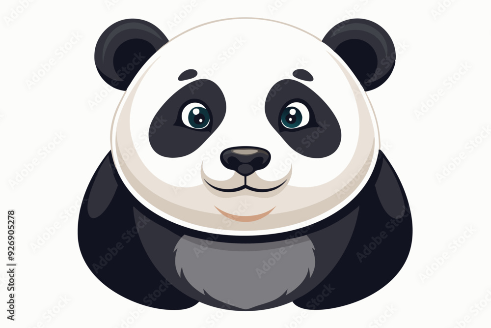 Cartoon Panda Bear with Black and White Fur and Blue Eyes Cartoon Panda Bear with Black and White Fur and Blue Eyes