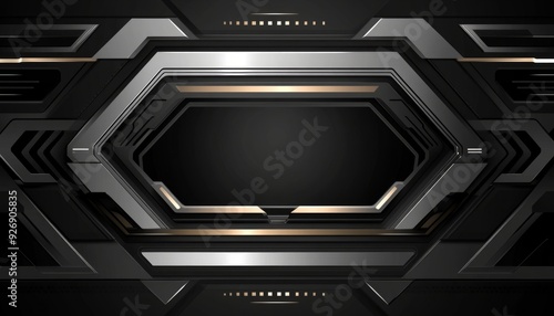 Abstract Black and Gold Futuristic Technology Background