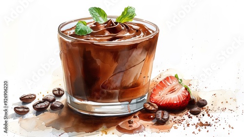 Rich Chocolate Mousse with Espresso and Fresh Strawberries