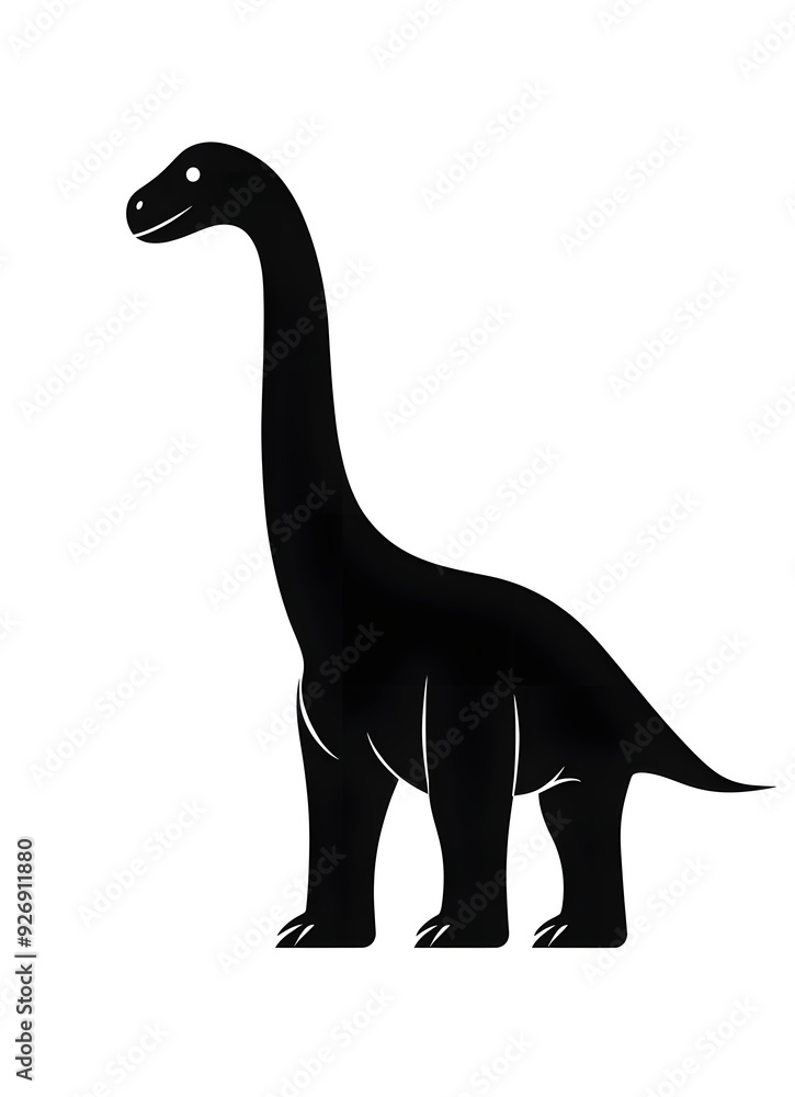 black silhouette of Dinosaur Brachiosaurus illustration icon for logo, isolated on white background black silhouette of Dinosaur Brachiosaurus illustration icon for logo, isolated on white background