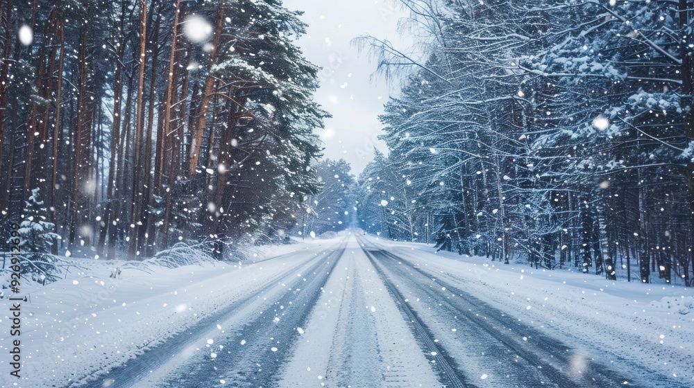 Snowy Forest Road Snowy Forest Road