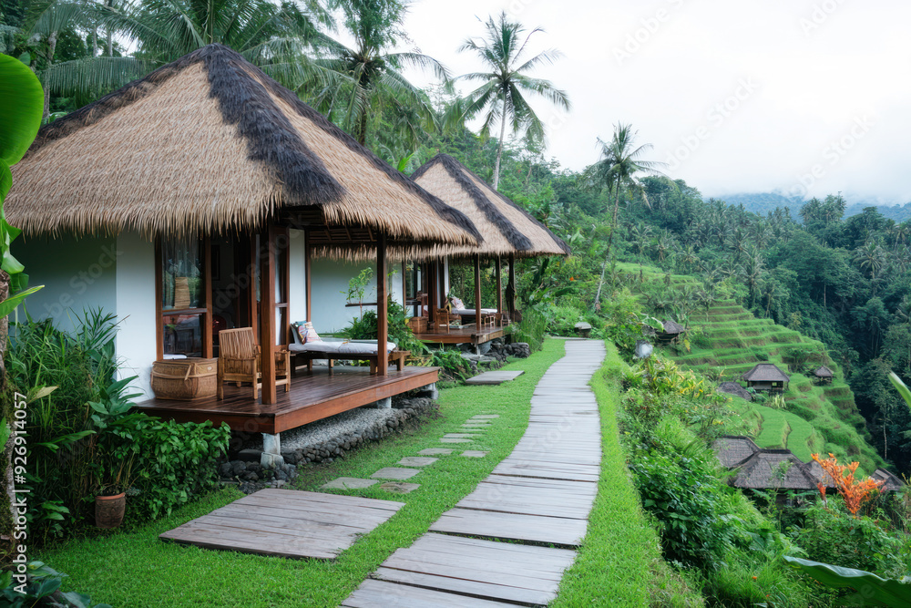 Cozy traditional bamboo bungalow by rice field, natural living Cozy traditional bamboo bungalow by rice field, natural living