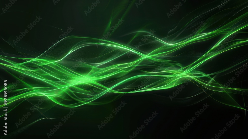 Abstract Green Light Waves Abstract Green Light Waves
