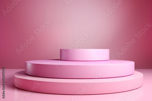 Pastel Pink Display Podium in a Minimalist Setting, Perfect for Showcasing Products or Branding