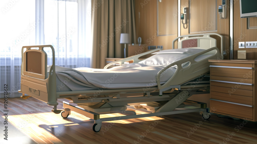 Empty hospital bed waiting for patient Empty hospital bed waiting for patient