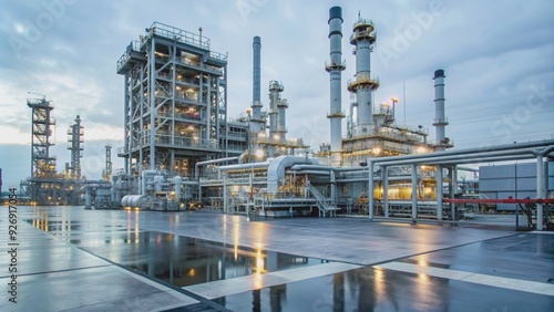 Cutting edge oil and gas extraction facility with advanced processing technologies, oil, gas, extraction