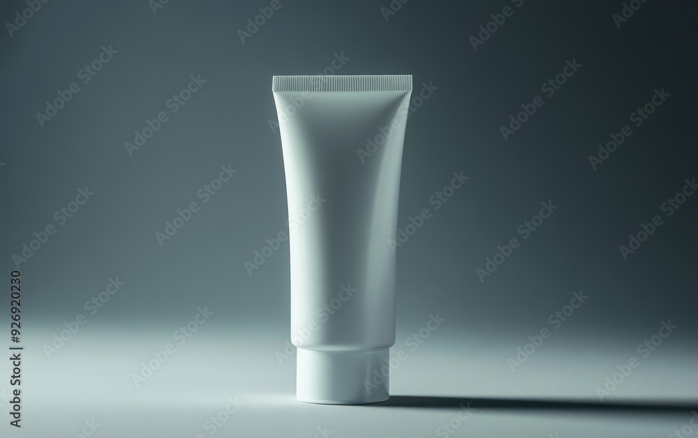White Squeeze Tube on a Gray Background White Squeeze Tube on a Gray Background