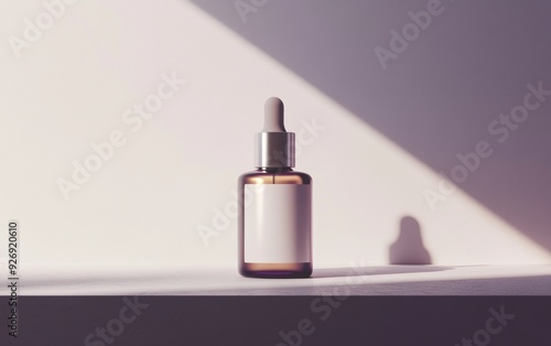 Minimalist Bottle with Dropper on a White Platform