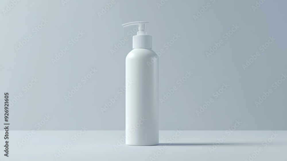 White Pump Bottle Mockup on a Minimalist Background White Pump Bottle Mockup on a Minimalist Background