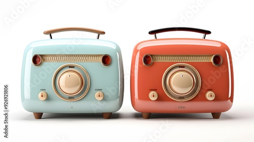 Retro Radios in Bright Colors with a Nostalgic Design