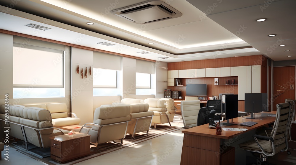 Professional Office Space with Large Meeting Area and Modern Furniture Professional Office Space with Large Meeting Area and Modern Furniture