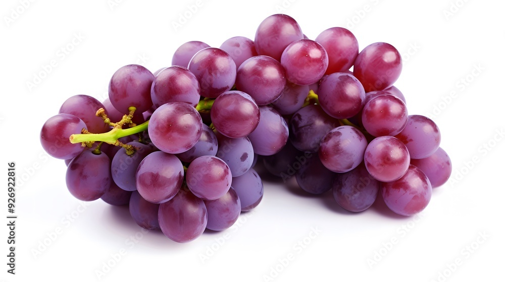 Close-Up of Fresh Red Grapes on White Background Close-Up of Fresh Red Grapes on White Background