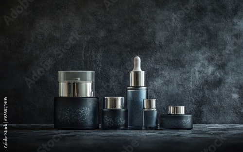 Luxury Skincare Products on a Dark Background