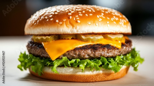 Wallpaper Mural Juicy Cheeseburger with Lettuce and Pickles Torontodigital.ca