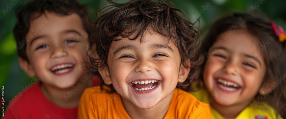 Fototapeta premium Indian Children Playing In Maharashtra, Their Smiles Bright And Full Of Life