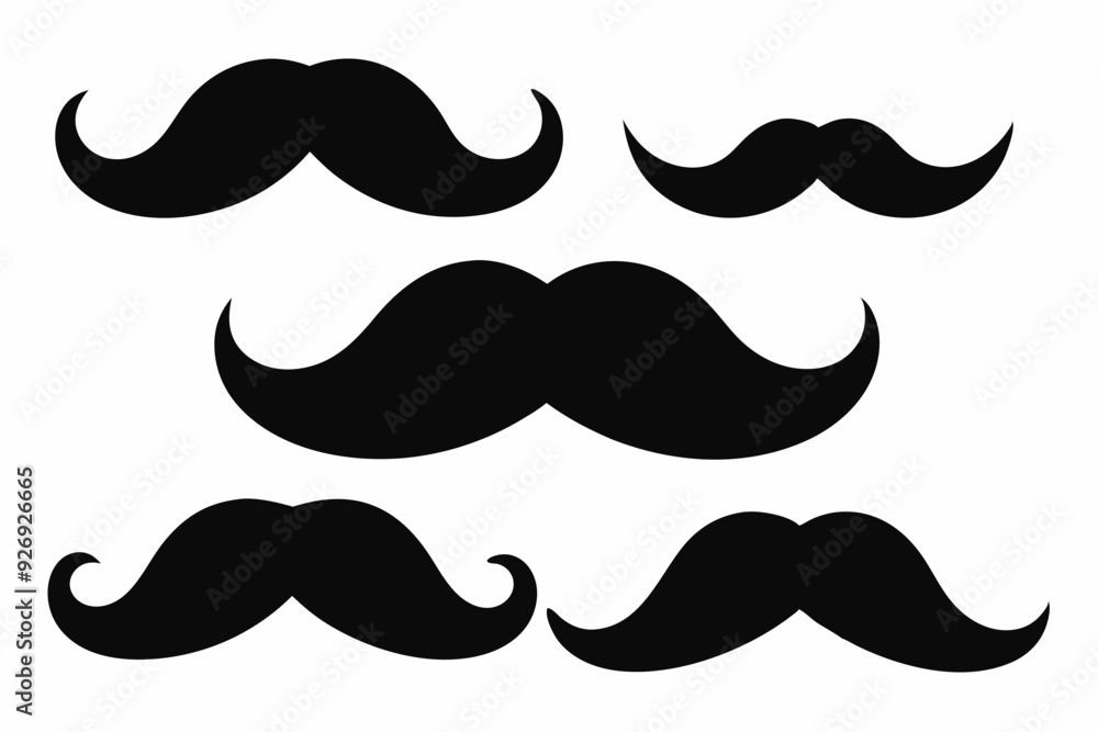 Set of mustache icon vector, Moustache Silhouette
Set of mustache icon vector, Moustache Silhouette