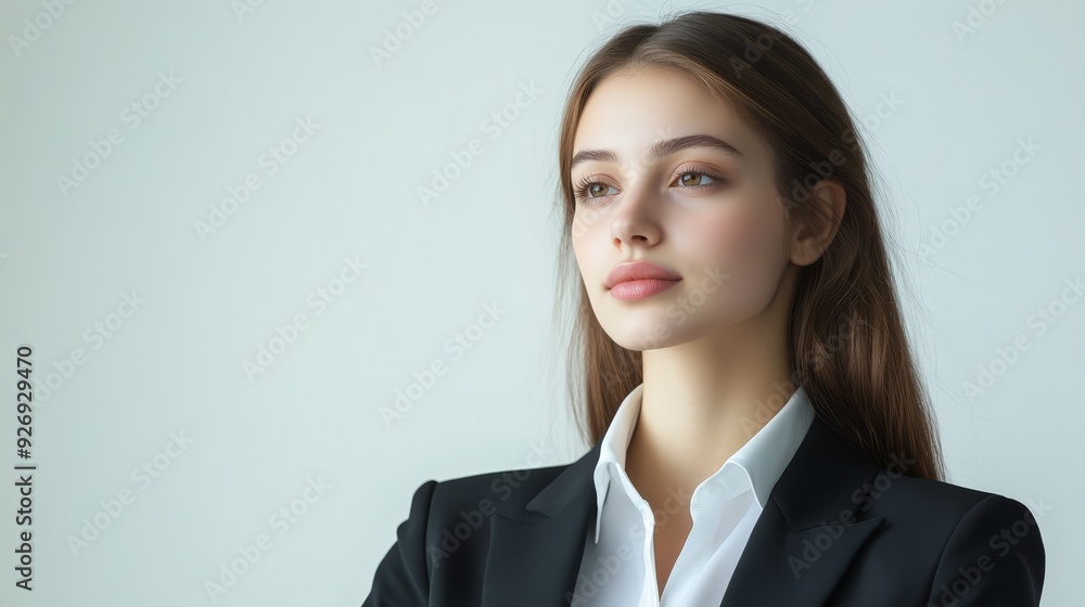 Confident young businesswoman in formal attire Confident young businesswoman in formal attire