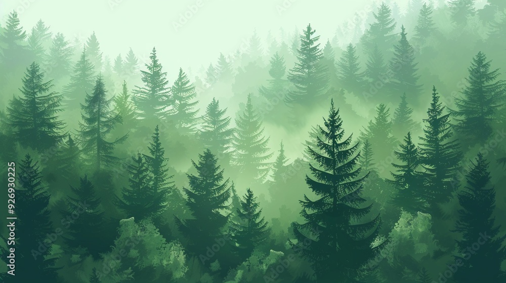 Enchanted Forest. Serene nature landscape Enchanted Forest. Serene nature landscape