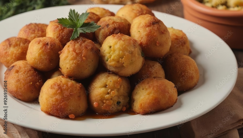 Delicious goldenbrown appetizers on a plate Delicious goldenbrown appetizers on a plate